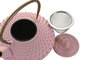 DKD Home Decor Tetera Oriental Blanco Rosa Hierro Colado/Inox 500ml (2 Unidades) 15.5 x 12.5 x 16 cm
