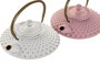 DKD Home Decor Tetera Oriental Blanco Rosa Hierro Colado/Inox 500ml (2 Unidades) 15.5 x 12.5 x 16 cm