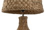 DKD Home Decor Lámpara de Sobremesa Fibra y Metal Natural 38x38x66 cm