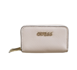 Guess, Cartera de tela, Tarjeta SLG, PWVANIP2111IVO, Beige, Para mujeres