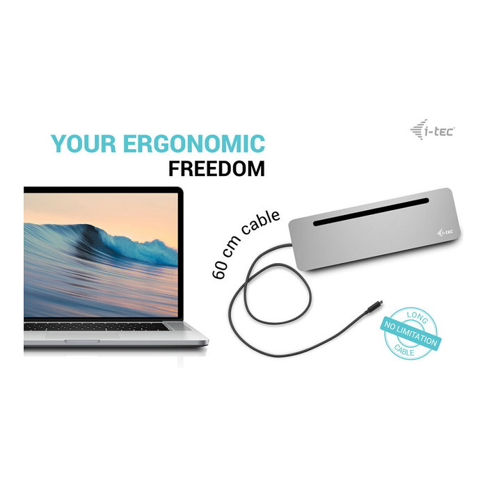 I-tec USB-C Ergo 3x LCD Dock Metal Ergonómico 4K con PD 100 W I-tec USB-C Ergo 3x LCD Dock Metal Ergonómico 4K con PD 100 W