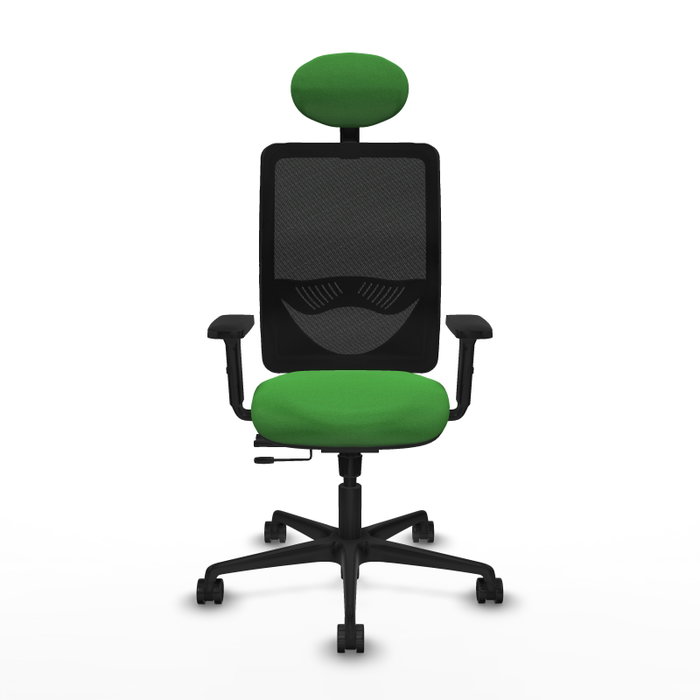PIQUERAS Y CRESPO Silla de oficina Zulema con mecanismo Sincro/Traslack, Verde y Negro