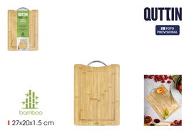 Quttin Tabla Cortar Bambú con Asa 27 x 20 x 1.5 cm (12 Unidades)