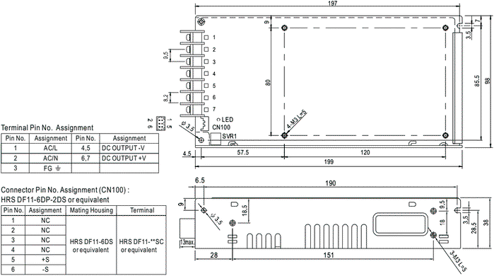 MEAN WELL HRP-200-12 Fuente de alimentación de impulso 200,4W 12VDC