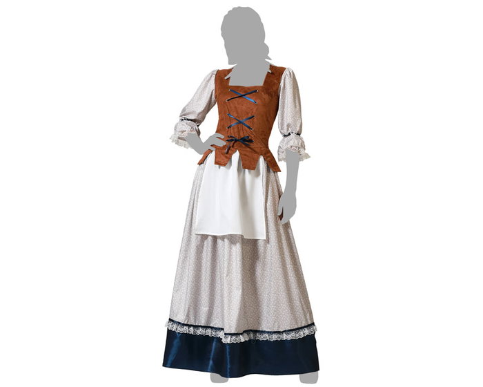 Disfraz Mesonera Vestido Blanco Mujer Adulto Talla XS-S