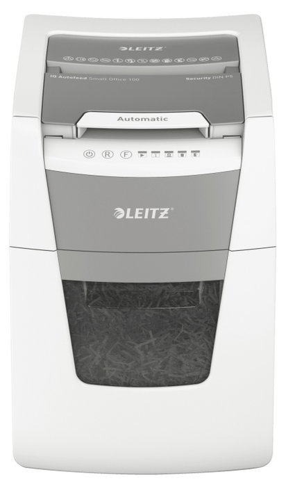 Leitz IQ 100 Autofeed P5 Blanca, Destructora de Documentos Nivel de Seguridad 5