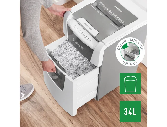 Leitz IQ 100 Autofeed P5 Destructora Automática de Papel para Pequeña Oficina, 100 Hojas, Nivel Seguridad P5, Blanca Leitz IQ 100 Autofeed P5 Destructora Automática de Papel para Pequeña Oficina, 100 Hojas, Nivel Seguridad P5, Blanca