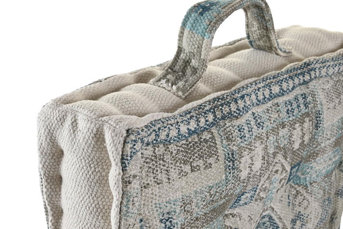 DKD Home Decor Cojin Suelo Arabe Azul Verde 40 x 10 x 40 cm (4 Unidades)