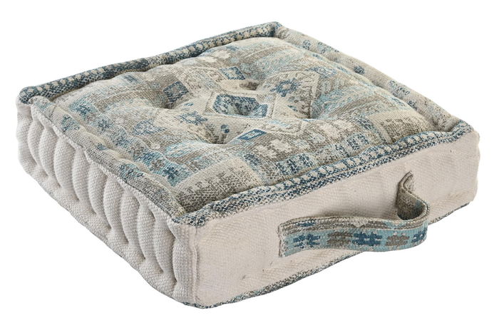 DKD Home Decor Cojin Suelo Arabe Azul Verde 40 x 10 x 40 cm (4 Unidades)