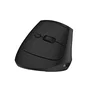Ewent EW3208 Ratón Inalámbrico Ergonómico Recargable, Conectividad Dual 2.4GHz/Bluetooth 5.1, DPI Ajustable hasta 4000, Negro
