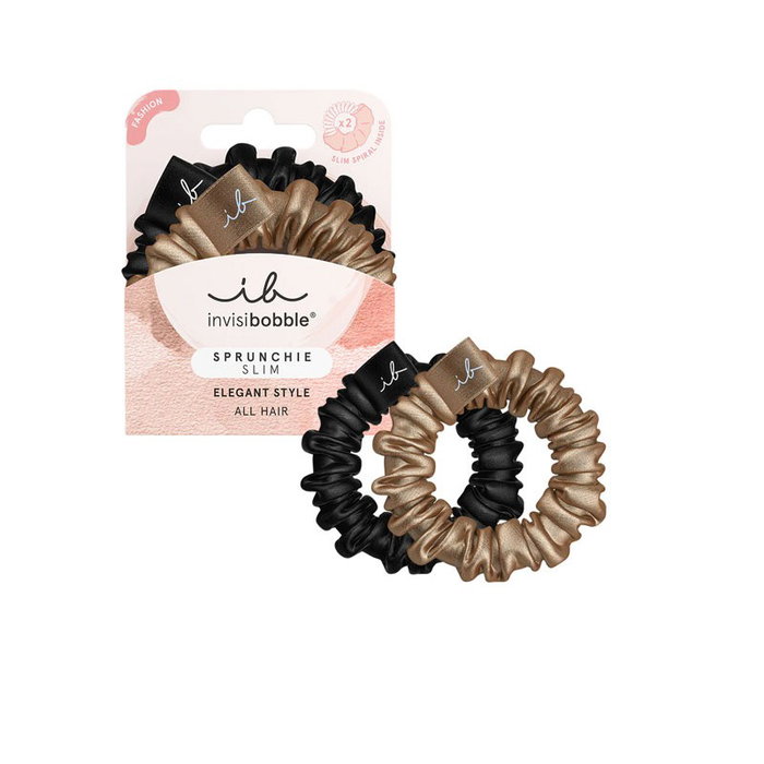 Invisibobble SPRUNCHIE SLIM #true golden - Goma de Pelo Delgada y Elegante sin Tirones ni Marcas, 2 Unidades Invisibobble SPRUNCHIE SLIM #true golden - Goma de Pelo Delgada y Elegante sin Tirones ni Marcas, 2 Unidades