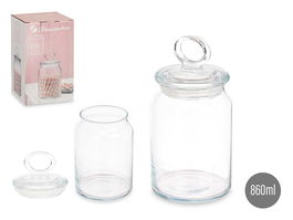Pasabahce Tarro Kitchen 860 ml Vidrio Transparente 9.8 x 9.8 x 19.3 cm (Set de 6)