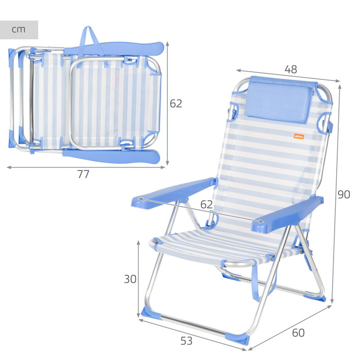 AKTIVE Silla de Playa Plegable ALU 48 AKTIVE Silla de Playa Plegable ALU 48
