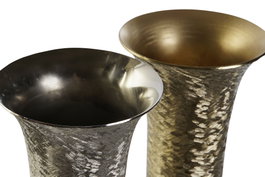 DKD Home Decor Jarrón de Aluminio Raspado Colección ANNETE Surtido de 2 Unidades