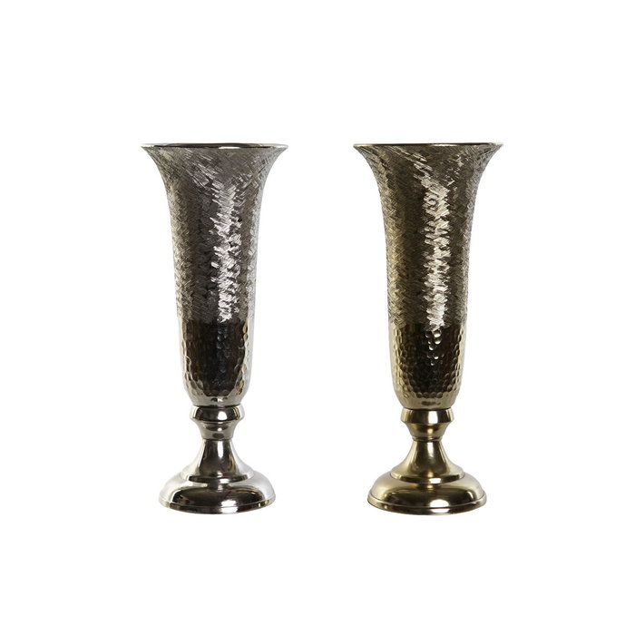 DKD Home Decor Jarrón de Aluminio Raspado Colección ANNETE Surtido de 2 Unidades