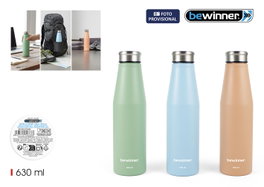 Bewinner Botella Deportiva de Aluminio 630 ml, 24 x 6.6 cm - Reutilizable (12 Unidades)