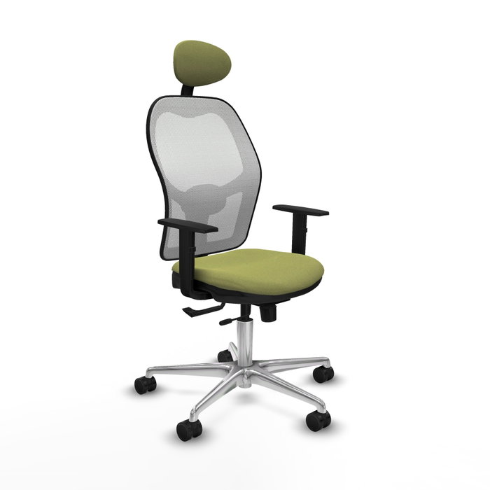 PIQUERAS Y CRESPO Silla de oficina Jorquera con mecanismo Sincro/Traslack, Verde oliva y Blanco PIQUERAS Y CRESPO Silla de oficina Jorquera con mecanismo Sincro/Traslack, Verde oliva y Blanco