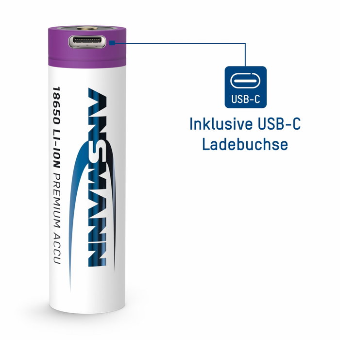 Ansmann Li-Ion 18650 3400mAh 3,6V Micro-USB 1307-0003 Ansmann Li-Ion 18650 3400mAh 3,6V Micro-USB 1307-0003