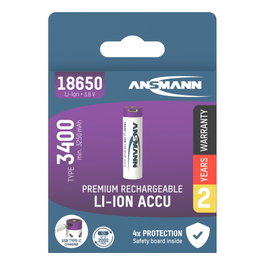 Ansmann Li-Ion 18650 3400mAh 3,6V Micro-USB 1307-0003