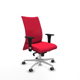 PIQUERAS Y CRESPO Silla Albacete Confidente Roja con Mecanismo Sincro y Base de Aluminio