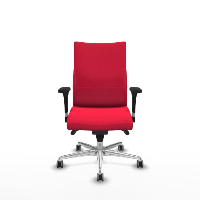 PIQUERAS Y CRESPO Silla Albacete Confidente Roja con Mecanismo Sincro y Base de Aluminio