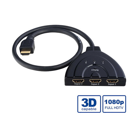 VALUE HDMI Switch 3-fach Automático para 3 Dispositivos