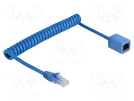 DeLOCK 90365 Prolongador Ethernet Espiral Cat6 U/UTP 1,2 m Azul
