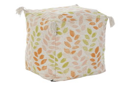 DKD Home Decor Cojín de Suelo de Algodón Diseño Hojas Multicolor y Beige