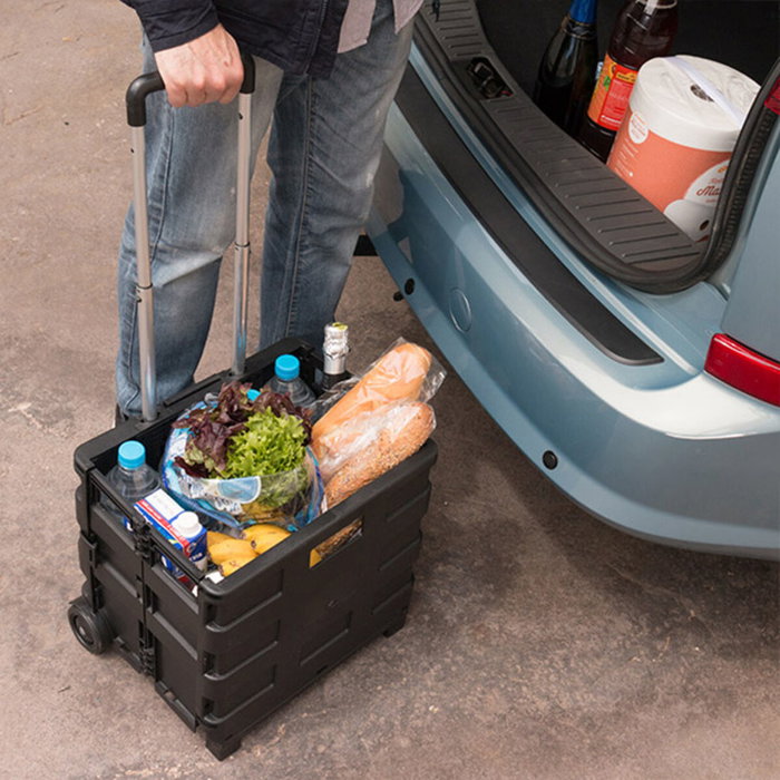 Briscoes Trolley plegable de aluminio Negro