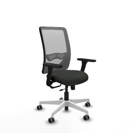 PIQUERAS Y CRESPO Silla de oficina Zulema con mecanismo Sincro/Traslack, Brazos 3D y Malla Gris/Tela Negra