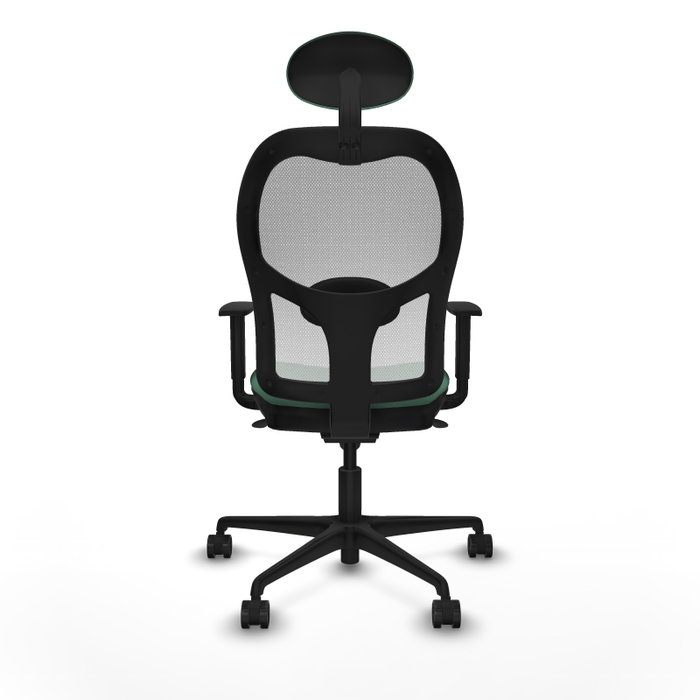 PIQUERAS Y CRESPO Silla de oficina Jorquera con mecanismo Sincro, Verde esmeralda y Blanco