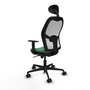 PIQUERAS Y CRESPO Silla de oficina Jorquera con mecanismo Sincro, Verde esmeralda y Blanco