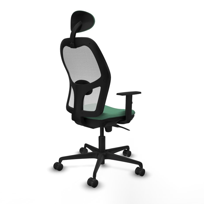 PIQUERAS Y CRESPO Silla de oficina Jorquera con mecanismo Sincro, Verde esmeralda y Blanco