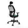 PIQUERAS Y CRESPO Silla de oficina Jorquera con mecanismo Sincro, Verde esmeralda y Blanco