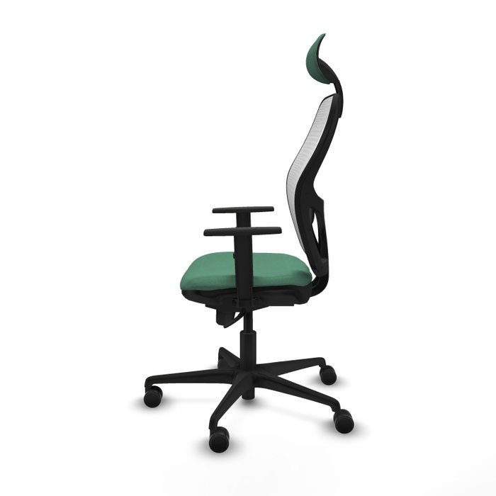 PIQUERAS Y CRESPO Silla de oficina Jorquera con mecanismo Sincro, Verde esmeralda y Blanco