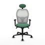 PIQUERAS Y CRESPO Silla de oficina Jorquera con mecanismo Sincro, Verde esmeralda y Blanco