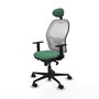 PIQUERAS Y CRESPO Silla de oficina Jorquera con mecanismo Sincro, Verde esmeralda y Blanco