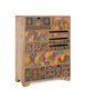 GINER Y COLOMER Aparador Alto de Madera de Mango 10 Cajones, Estilo Bohemio Artesanal Pintado a Mano, 90 cm Alto x 70 cm Largo x 30 cm Ancho