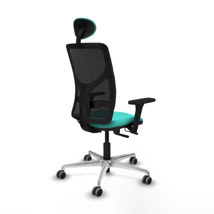 PIQUERAS Y CRESPO Silla de oficina Motilla con mecanismo Sincro/Traslack, Turquesa y Negro