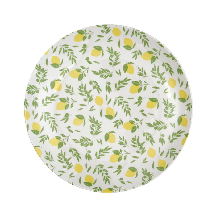 Home Deco Factory Bain De Soleil Plato Postre, Estampado Limones, Diámetro 20 cm Home Deco Factory Bain De Soleil Plato Postre, Estampado Limones, Diámetro 20 cm