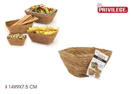 Privilege Cesta Seagrass Rectangular 14 cm x 9 cm x 7.5 cm (24 Unidades)