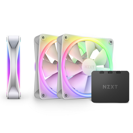 NZXT RF-D12TF-W1 F120 RGB Duo Ventilador 120 mm, Paquete de 3, Blanco, Flujo de Aire 59.1 CFM, 2000 RPM