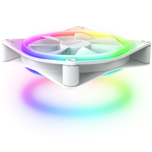 NZXT RF-D12TF-W1 F120 RGB Duo Ventilador 120 mm, Paquete de 3, Blanco, Flujo de Aire 59.1 CFM, 2000 RPM