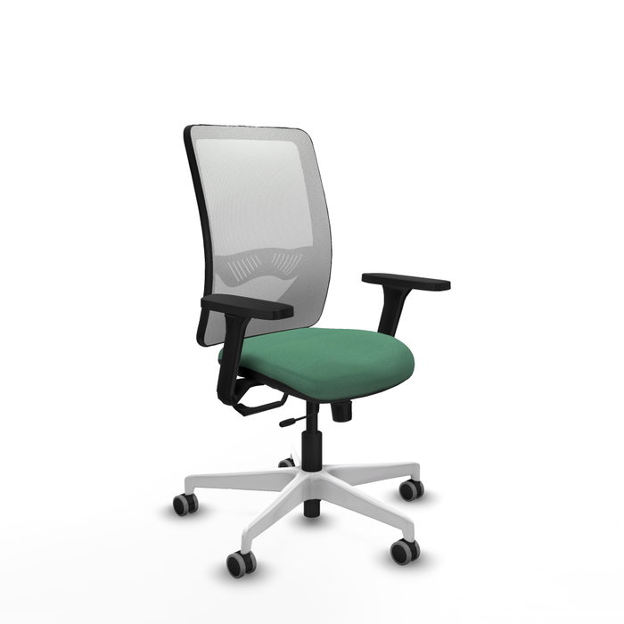 PIQUERAS Y CRESPO Silla de oficina Zulema con mecanismo Sincro/Traslack Verde esmeralda y Blanco PIQUERAS Y CRESPO Silla de oficina Zulema con mecanismo Sincro/Traslack Verde esmeralda y Blanco