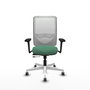 PIQUERAS Y CRESPO Silla de oficina Zulema con mecanismo Sincro/Traslack Verde esmeralda y Blanco