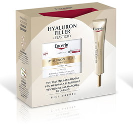 Eucerin Hyaluron Filler + Elasticity Día SPF30 Estuche 2 pz Crema Facial Antiedad Rellena Arrugas Mejora Elasticidad Reduce Manchas SPF30