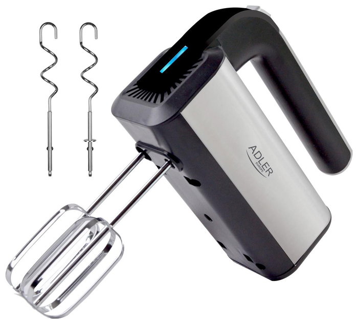Adler Batidora amasadora de mano AD4225 Inox y negra 800 W Adler Batidora amasadora de mano AD4225 Inox y negra 800 W