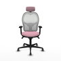 PIQUERAS Y CRESPO Silla de oficina Jorquera Rosa y Blanca