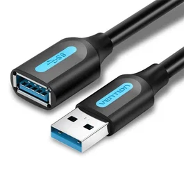 Vention CBHBG Cable Alargador USB 3.0 Macho a Hembra 1.5m Negro, Transmisión 5 Gbps