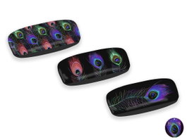 DKD Home Decor Funda para Gafas PU y Metal Colección PEACOCK Surtido de 3